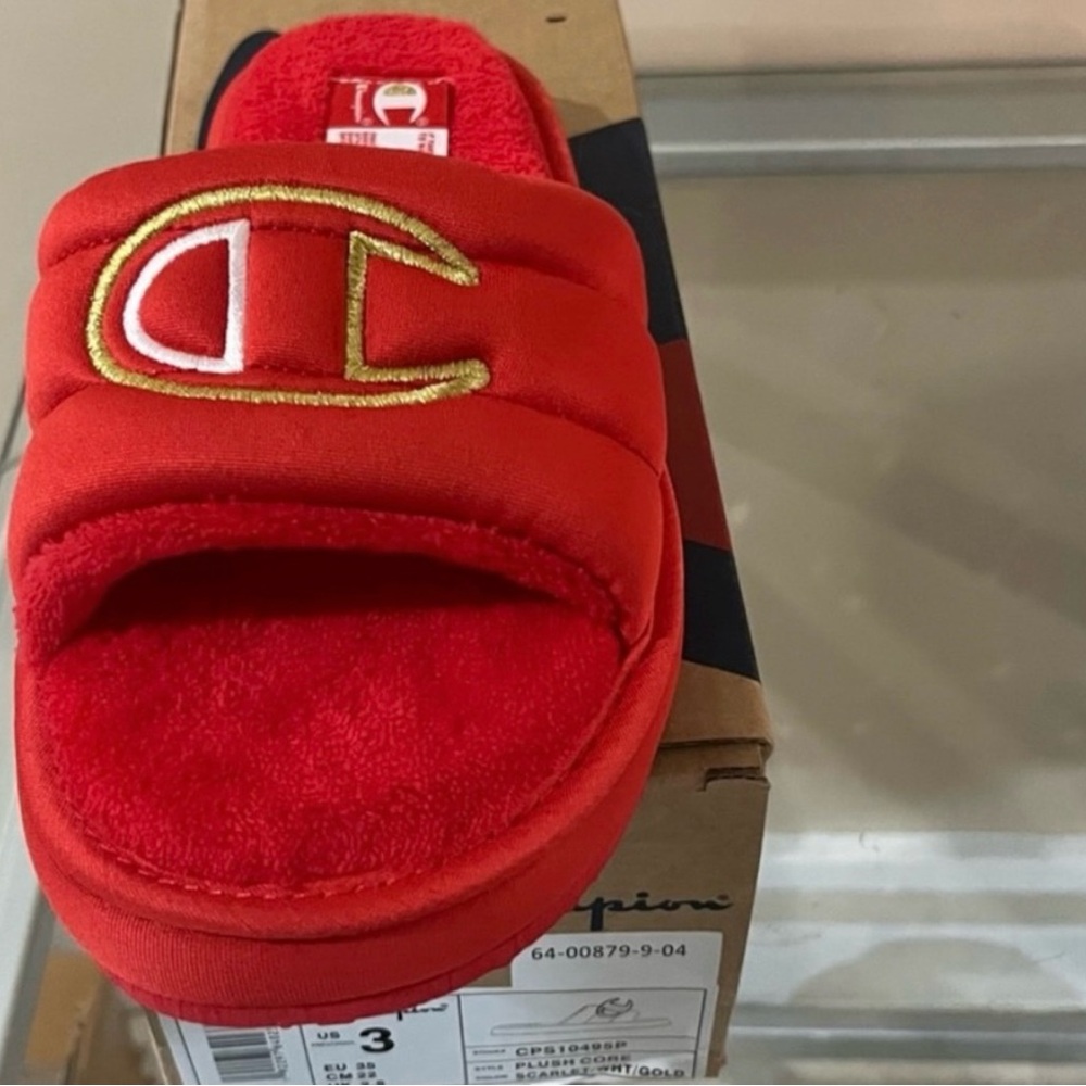 Champion Kids Bright Red Slide Sandals